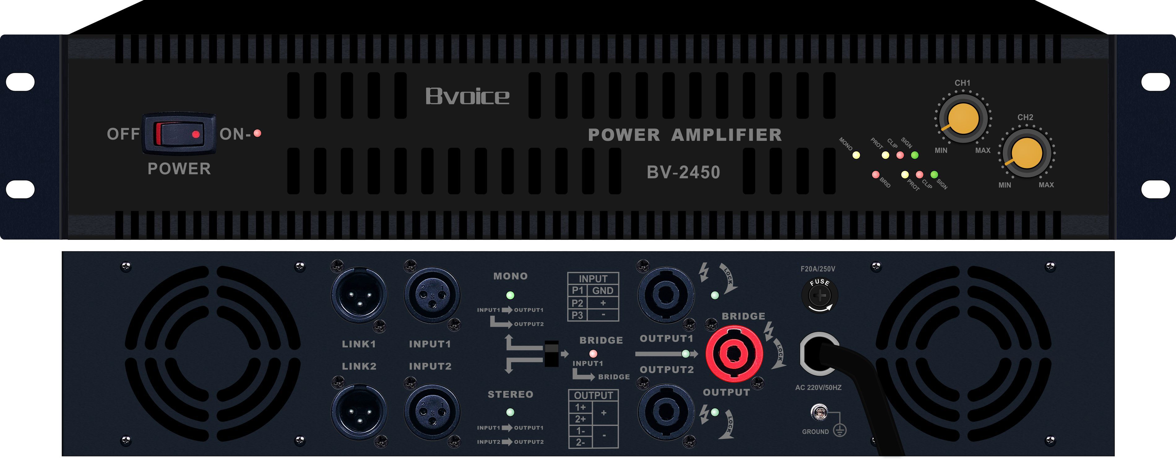 专业功放2x450w bv-2450
